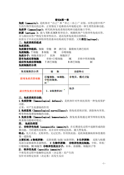 《医学免疫学》复习资料