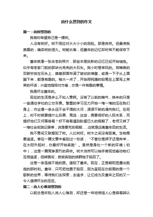 由什么想到的作文五篇