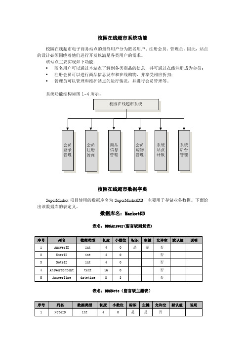 校园在线超市相关文档