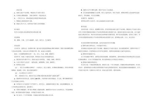 幼儿园大班活动教案《着火了怎么办》含反思