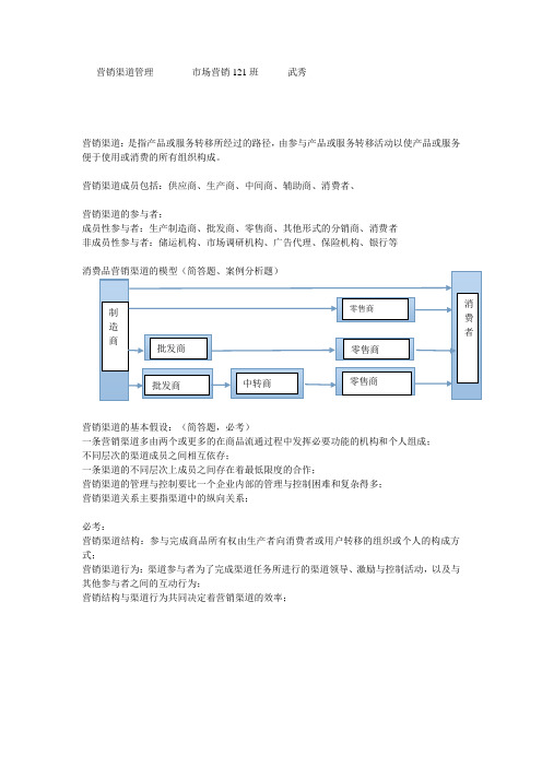 营销渠道管理复习资料