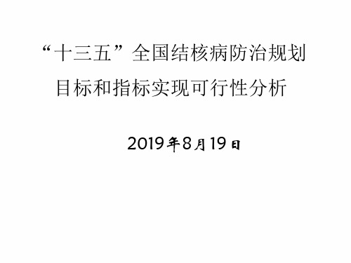 “十三五”全国结核病防治规划目标和指标实现可行性分析成诗明