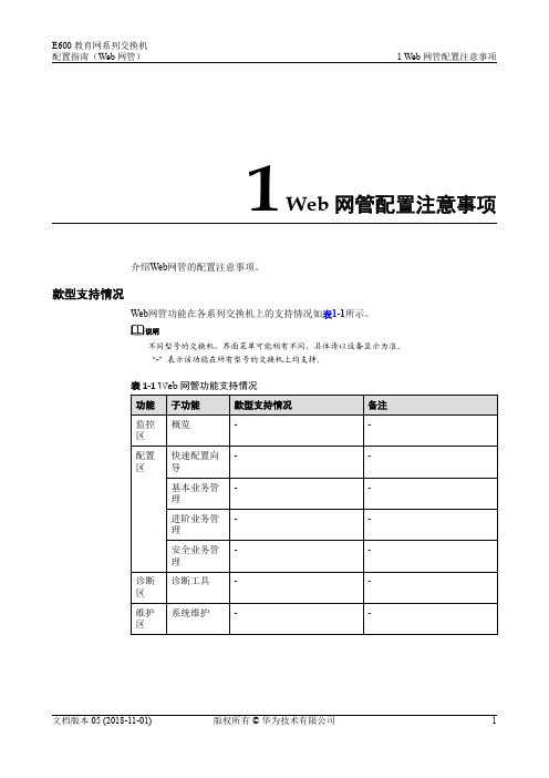 01-01 Web网管配置注意事项