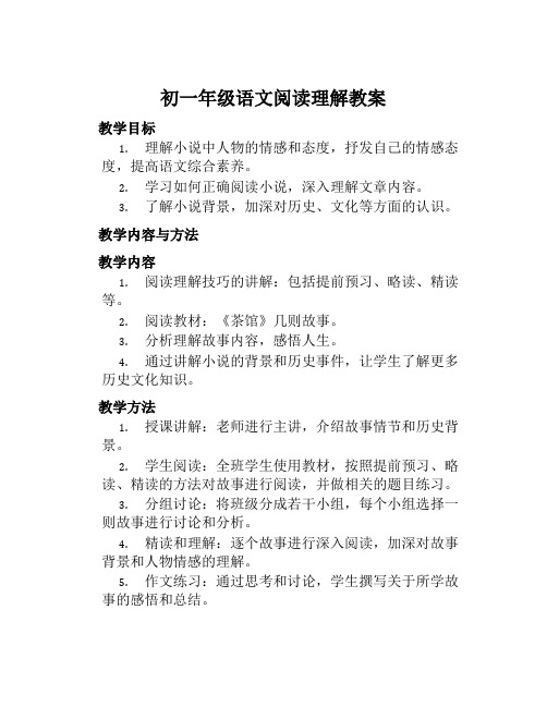 初一年级语文阅读理解教案