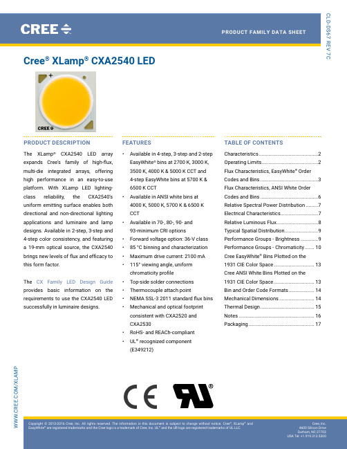 cree CXA2540 中文资料