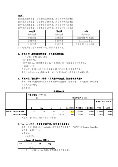 用SPSS做相关性分析的入门操作步骤(可打印修改)