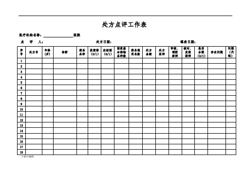 处方点评工作表(完整版)