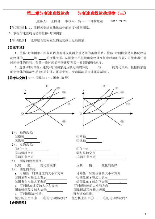 山东省德州市乐陵一中高中物理 2.4匀变速直线运动规律