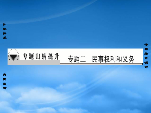 高中政治 专题2 民事权利和义务专题归纳提升课件 新人教选修5(通用)