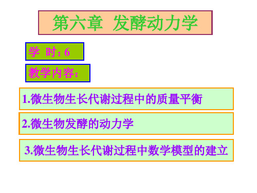 《发酵工程》第6章 发酵动力学