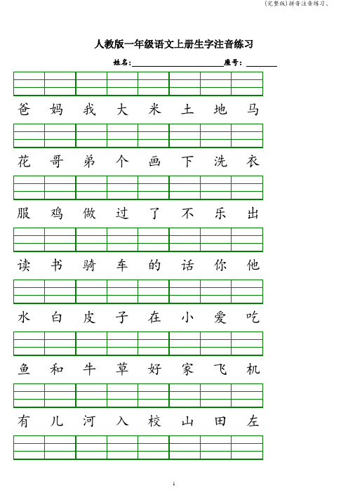 (完整版)拼音注音练习、