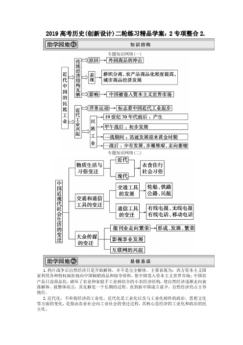 2019高考历史(创新设计)二轮练习精品学案：2专项整合2.