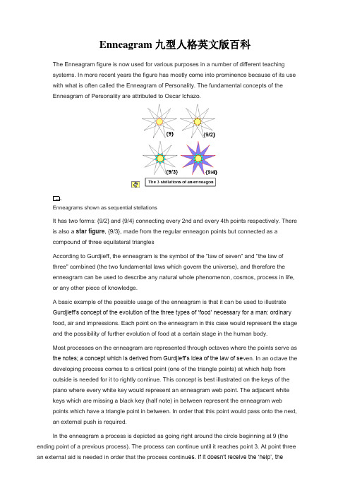 Enneagram九型人格英文版百科