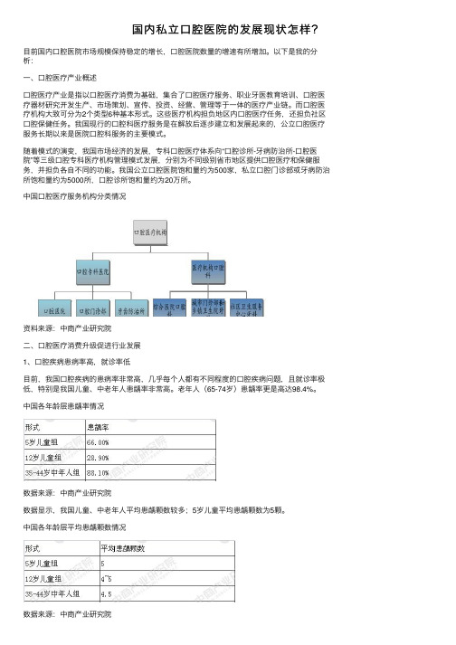 国内私立口腔医院的发展现状怎样？