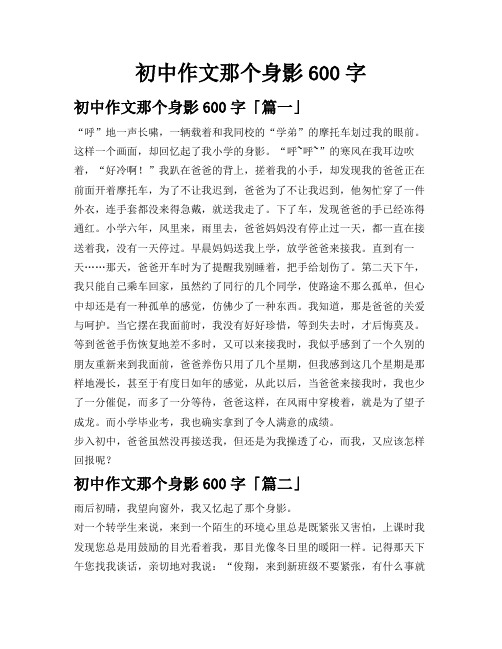 初中作文那个身影600字