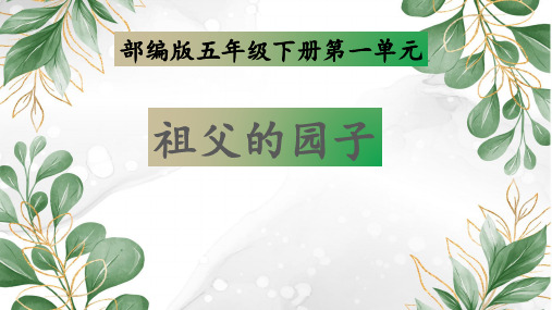 人教部编版语文五年级下册2《祖父的园子》说课课件