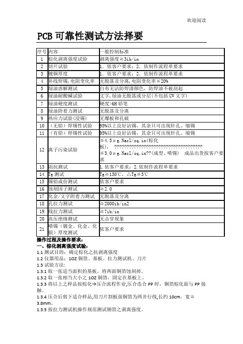 PCB可靠性测试方法则要