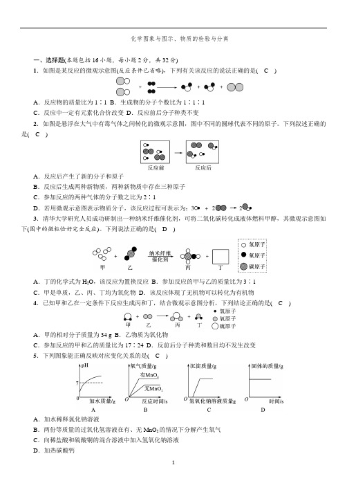 江西省中考化学重点题型专题突破：化学图象与图示、物质的检验与分离