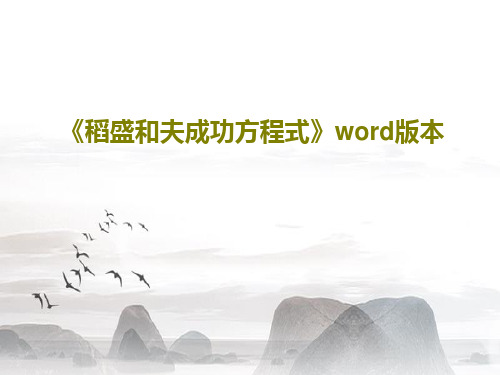 《稻盛和夫成功方程式》word版本45页PPT