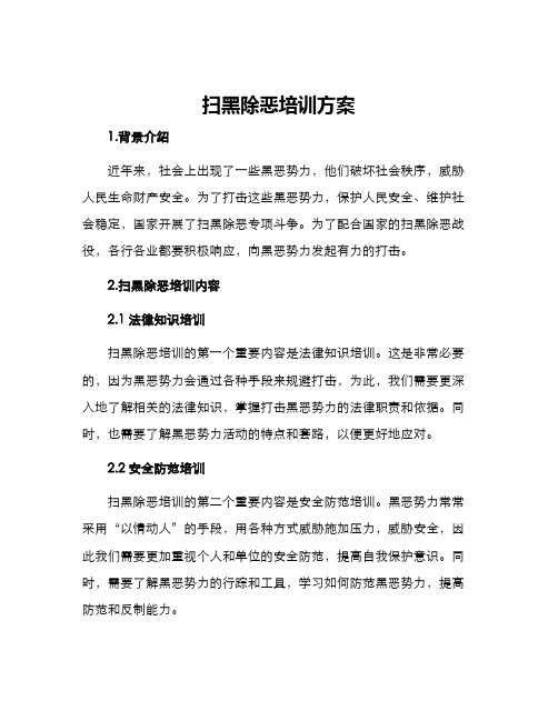 扫黑除恶培训方案