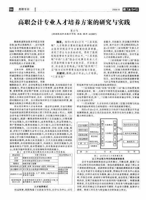 高职会计专业人才培养方案的研究与实践