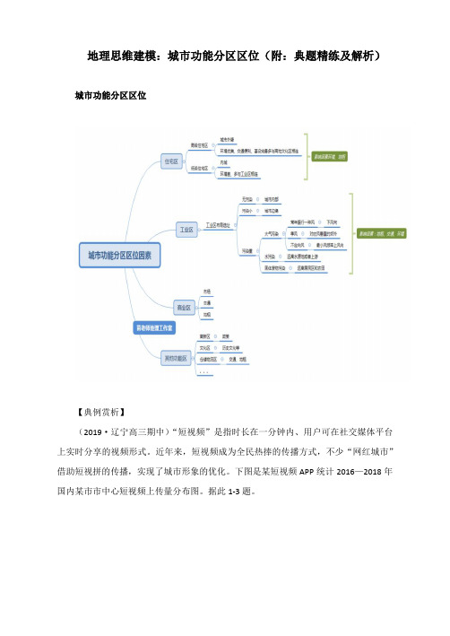 地理思维建模：城市功能分区区位(附：典题精练及解析)