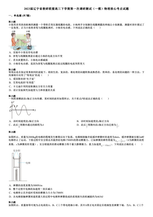 2023届辽宁省教研联盟高三下学期第一次调研测试(一模)物理核心考点试题