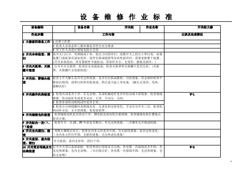 400V开关检修作业标准