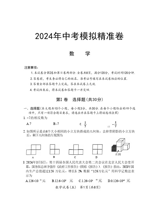 2024年中考数学模拟精准卷及答案