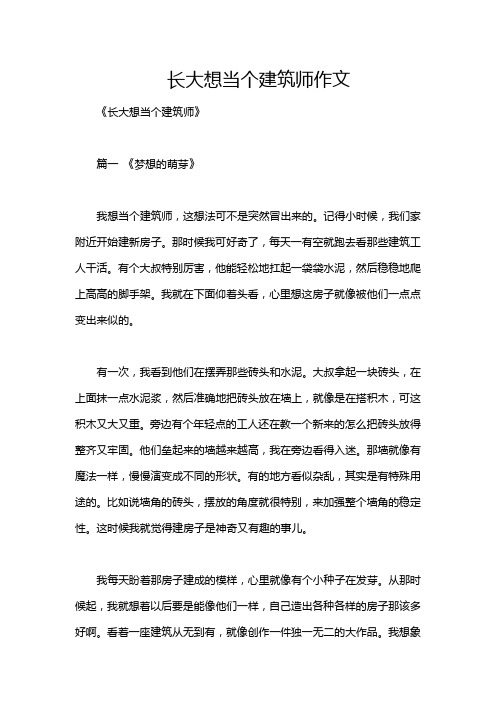 长大想当个建筑师作文