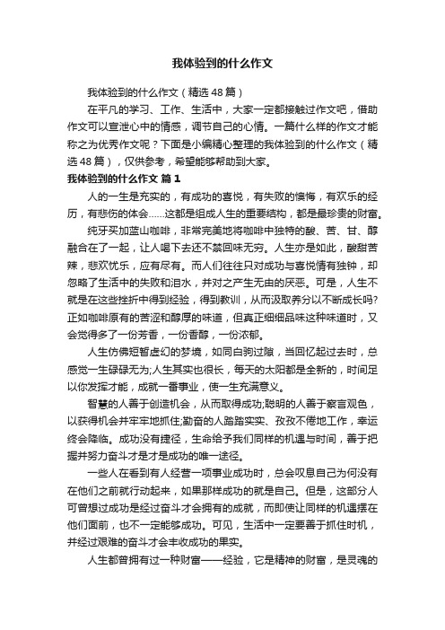 我体验到的什么作文