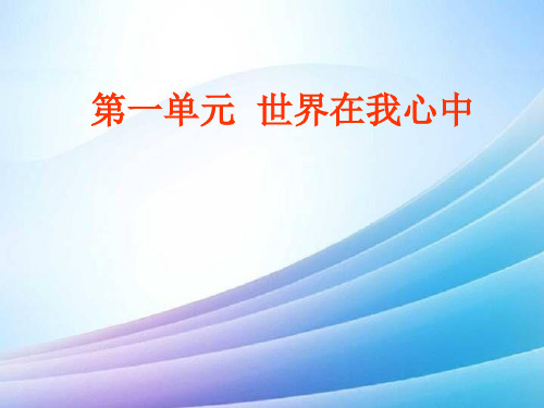 九年级思想品德第一单元《世界在我心中》复习课件湘师版最新实用版