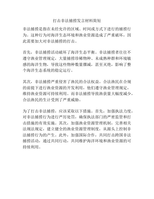 打击非法捕捞发言材料简短