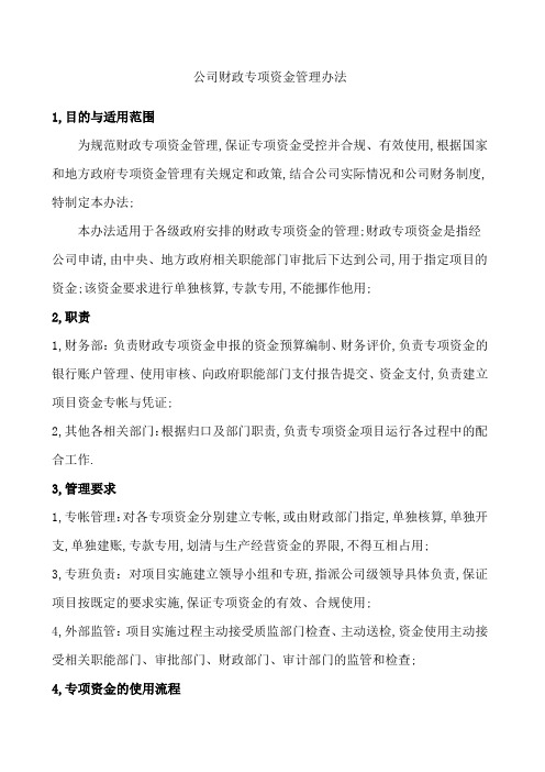 公司财政专项资金管理规定