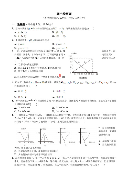 2014届青岛版九年级下数学期中检测题(有答案)AwAMUH