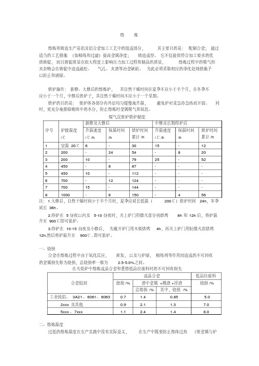 铝合金及型材生产原理熔炼