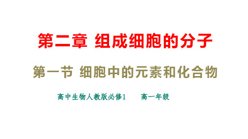 人教版高中生物必修第1册 第二章 第一节 细胞中的元素和化合物-