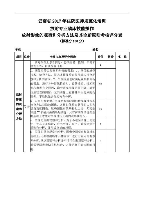 放射影像的观察和分析方法及其诊断原则