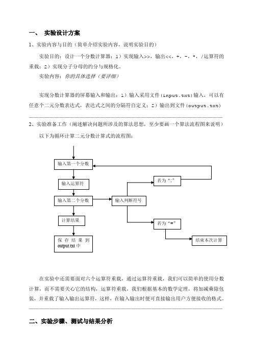 (完整word版)c++分数计算器(含源码)