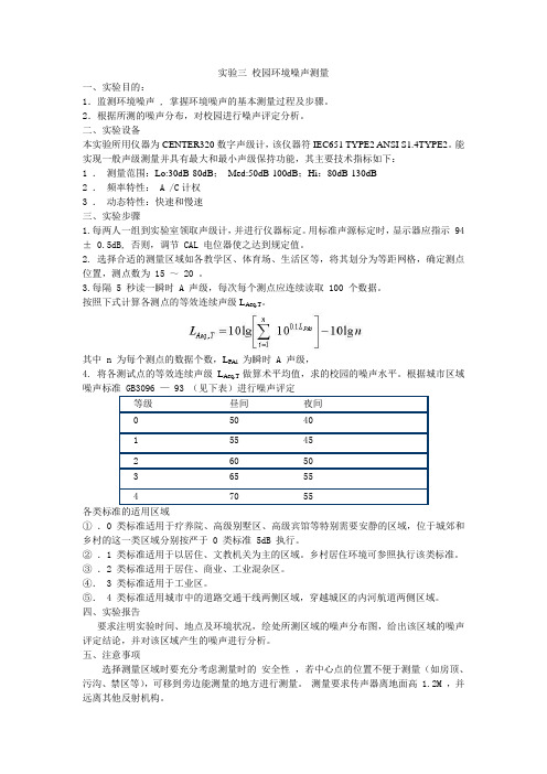 实验三_校园环境噪声测量