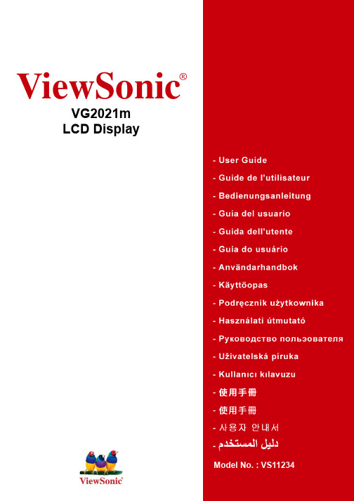 ViewSonic VG2021m LCD Display 说明书