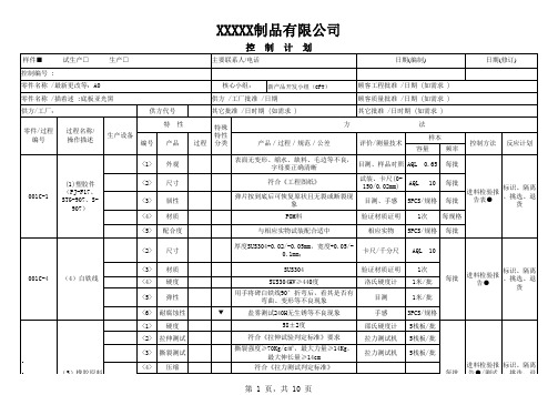 控制计划