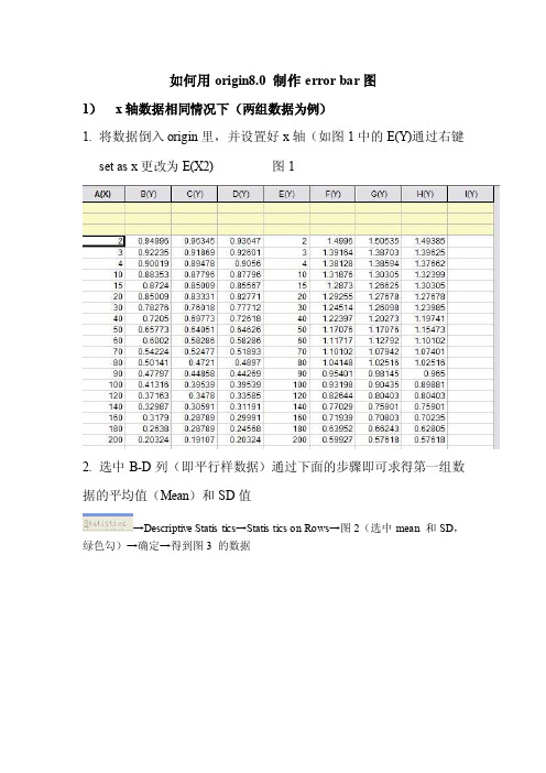 如何用origin8.0绘制errorbar图