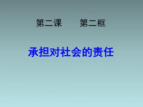 人教版九年级思品第二课第二节承担对社会的责任(2)