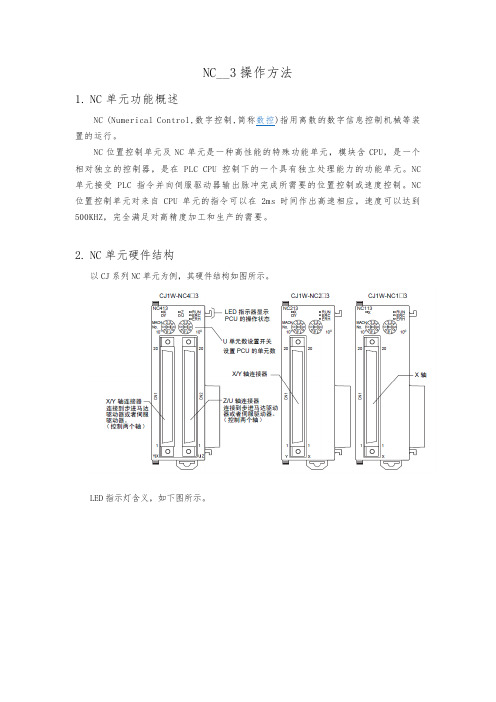 欧姆龙PLC NC模块操作方法