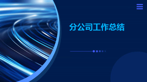 分公司工作总结PPT