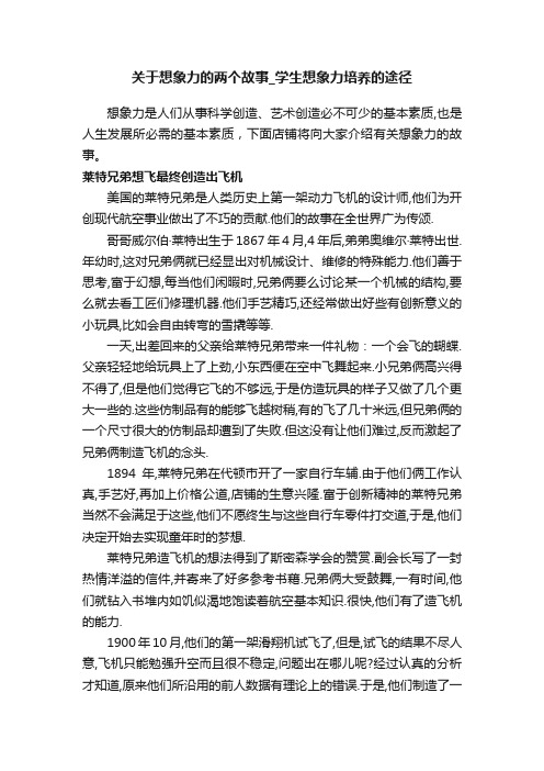 关于想象力的两个故事_学生想象力培养的途径