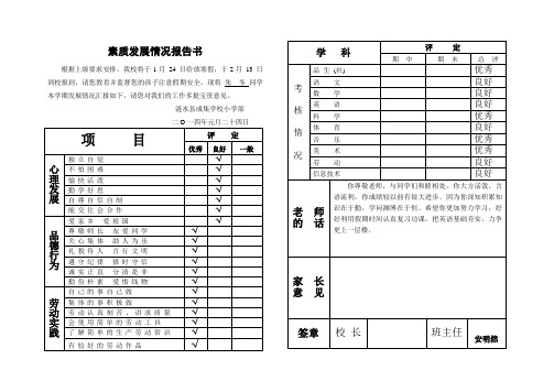 成集学校素质发展情况报告