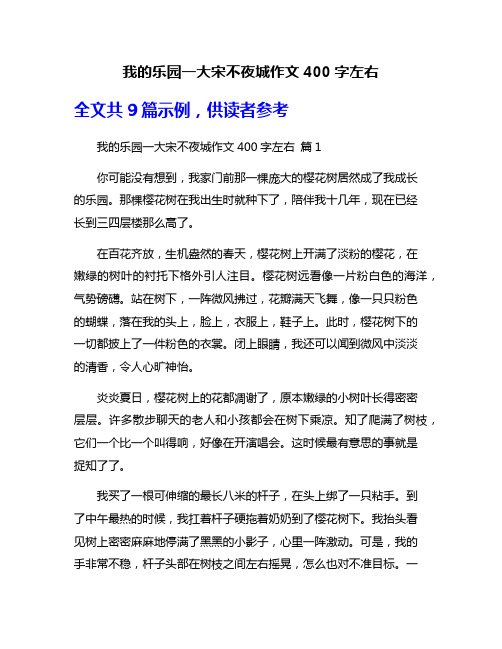 我的乐园一大宋不夜城作文400字左右