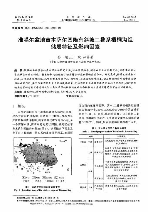 准噶尔盆地吉木萨尔凹陷东斜坡二叠系梧桐沟组储层特征及影响因素